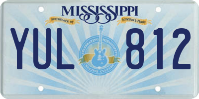 MS license plate YUL812
