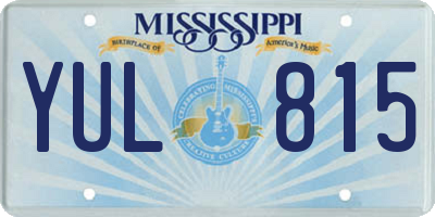 MS license plate YUL815