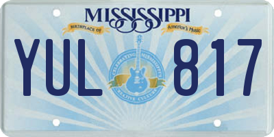 MS license plate YUL817
