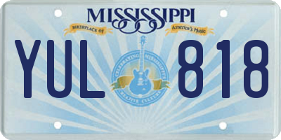 MS license plate YUL818
