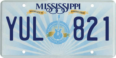 MS license plate YUL821