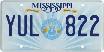 MS license plate YUL822