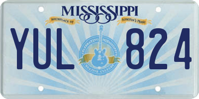 MS license plate YUL824