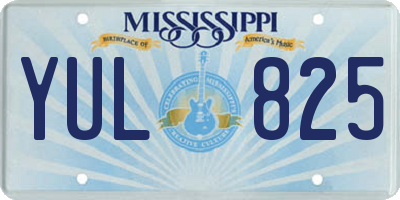 MS license plate YUL825