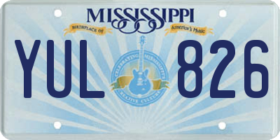 MS license plate YUL826