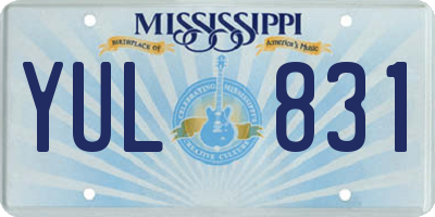 MS license plate YUL831