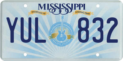 MS license plate YUL832