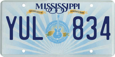 MS license plate YUL834