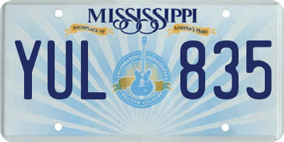 MS license plate YUL835