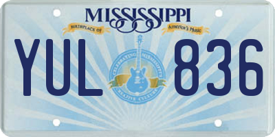 MS license plate YUL836