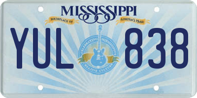 MS license plate YUL838