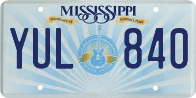 MS license plate YUL840
