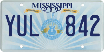 MS license plate YUL842