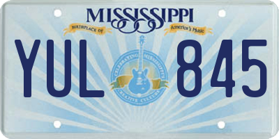 MS license plate YUL845