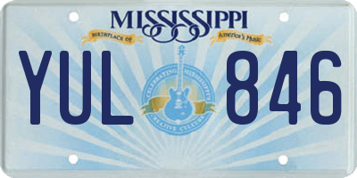 MS license plate YUL846