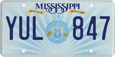 MS license plate YUL847