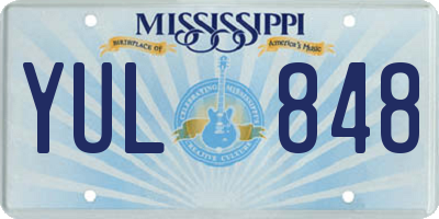 MS license plate YUL848