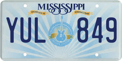 MS license plate YUL849
