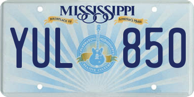 MS license plate YUL850