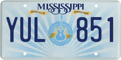 MS license plate YUL851