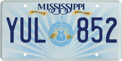 MS license plate YUL852