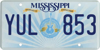 MS license plate YUL853