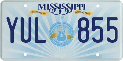 MS license plate YUL855