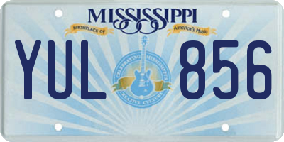 MS license plate YUL856