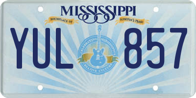 MS license plate YUL857