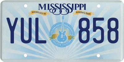 MS license plate YUL858