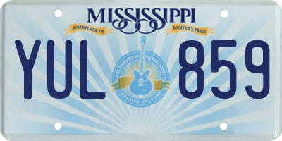 MS license plate YUL859