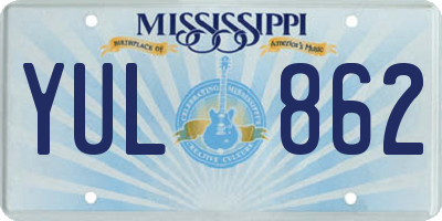 MS license plate YUL862