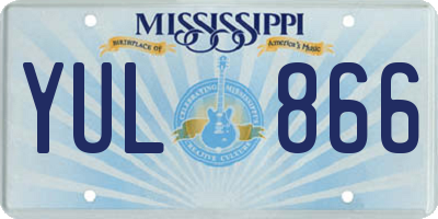 MS license plate YUL866
