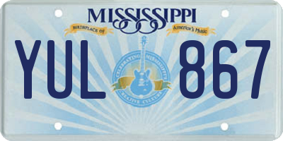 MS license plate YUL867
