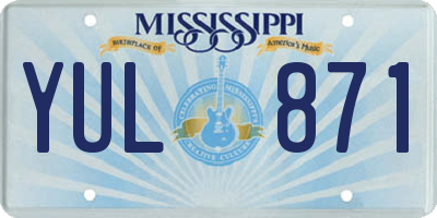 MS license plate YUL871