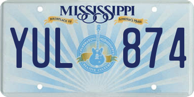 MS license plate YUL874