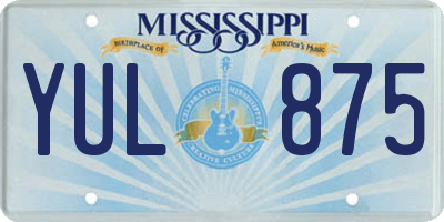 MS license plate YUL875