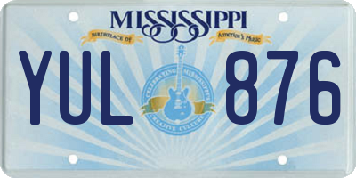 MS license plate YUL876