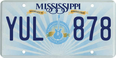 MS license plate YUL878