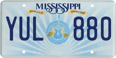 MS license plate YUL880