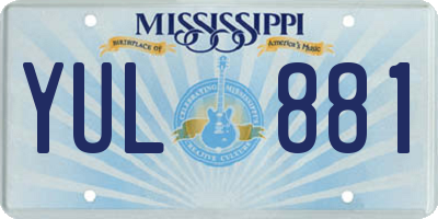 MS license plate YUL881