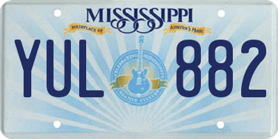 MS license plate YUL882
