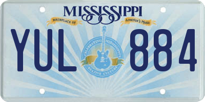 MS license plate YUL884