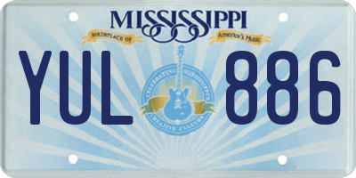 MS license plate YUL886