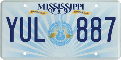 MS license plate YUL887