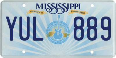 MS license plate YUL889