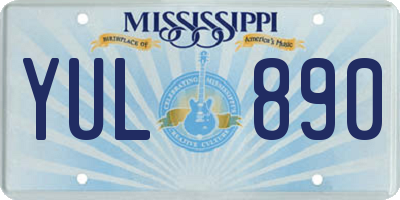 MS license plate YUL890