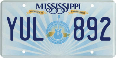 MS license plate YUL892