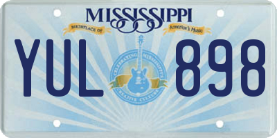MS license plate YUL898