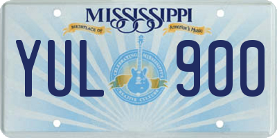 MS license plate YUL900